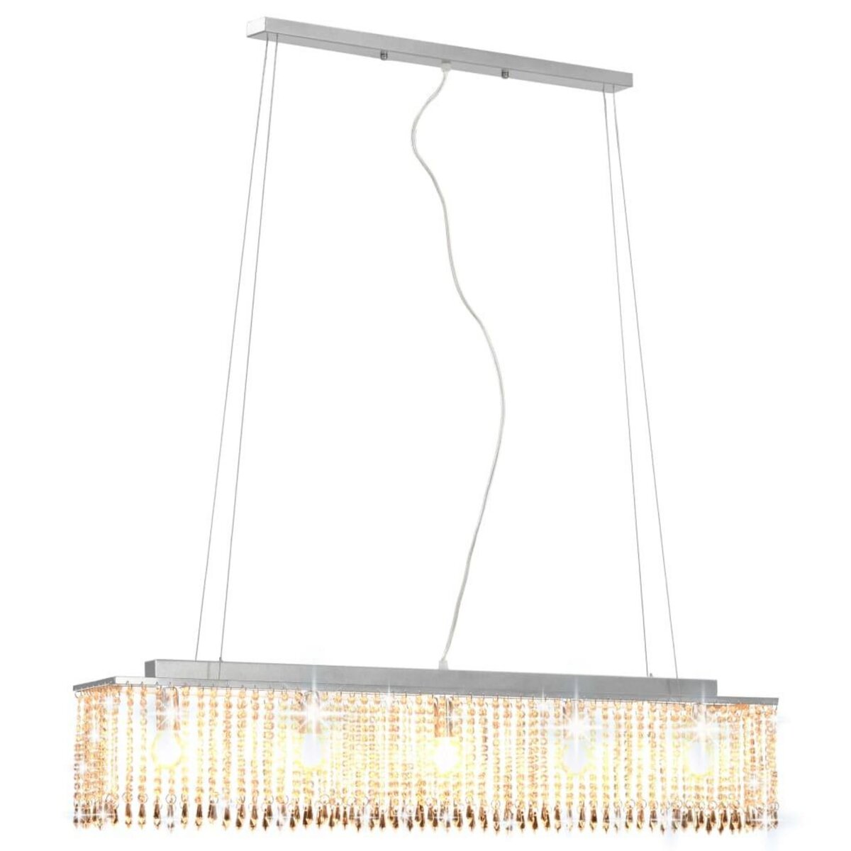 VIDAXL Plafonnier avec perles de cristal Argente 104 cm E14