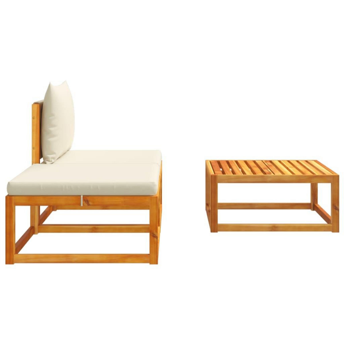 VIDAXL Salon de jardin avec coussins 3 pcs bois massif d'acacia