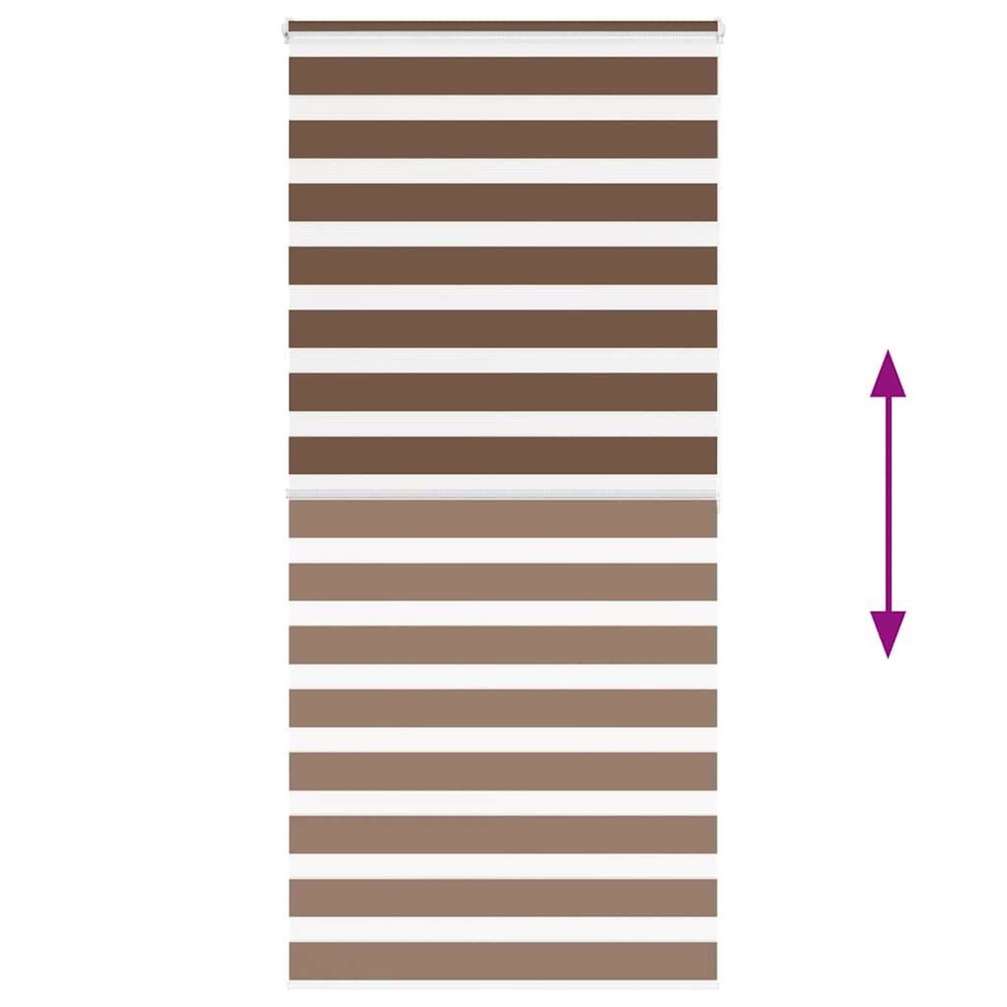 Voir la diapositive 5 : VIDAXL Store zebre marron 115x200cm largeur du tissu 110,9cm polyester