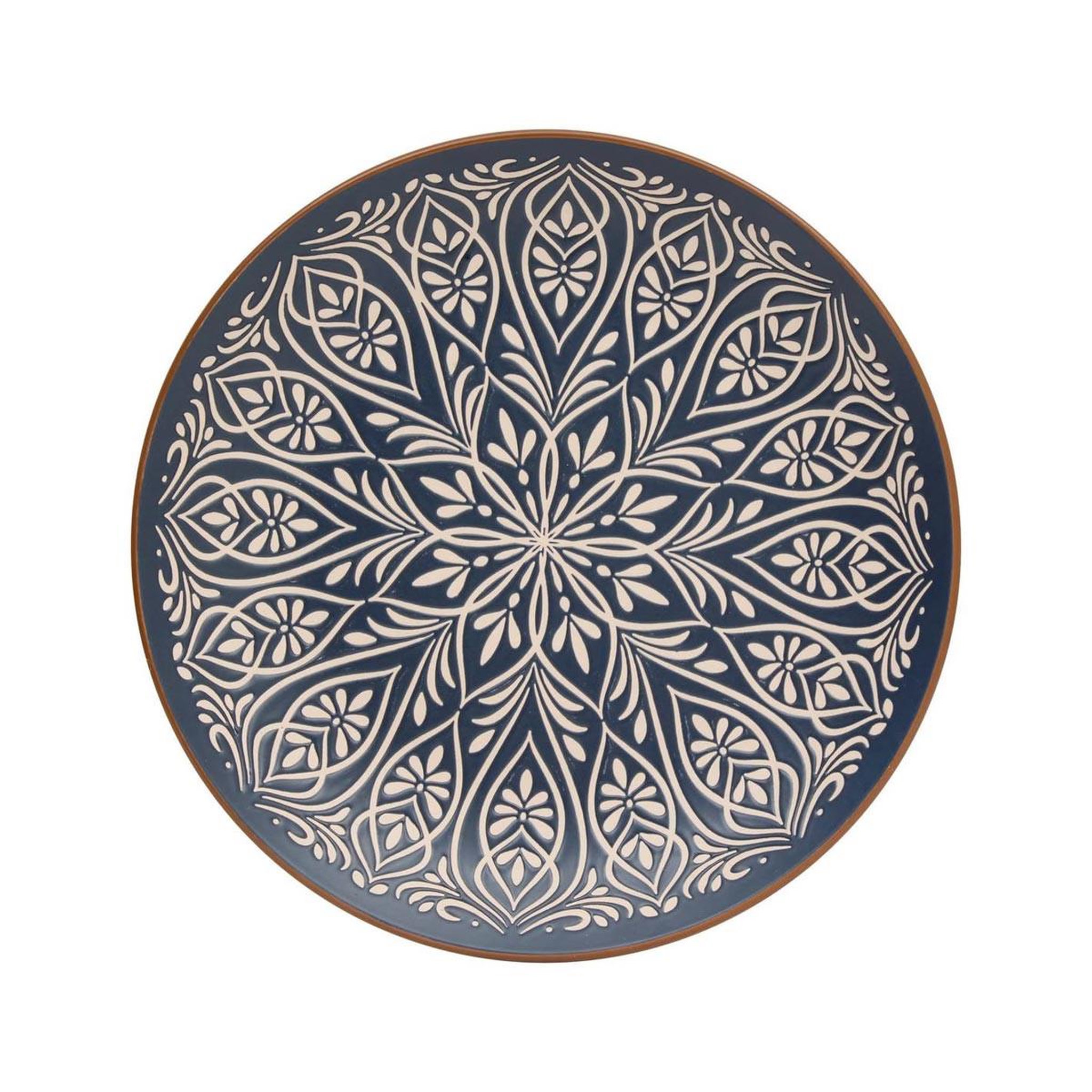 SECRET DE GOURMET Lot de 6 assiettes à dessert en céramique  inès  21cm bleu
