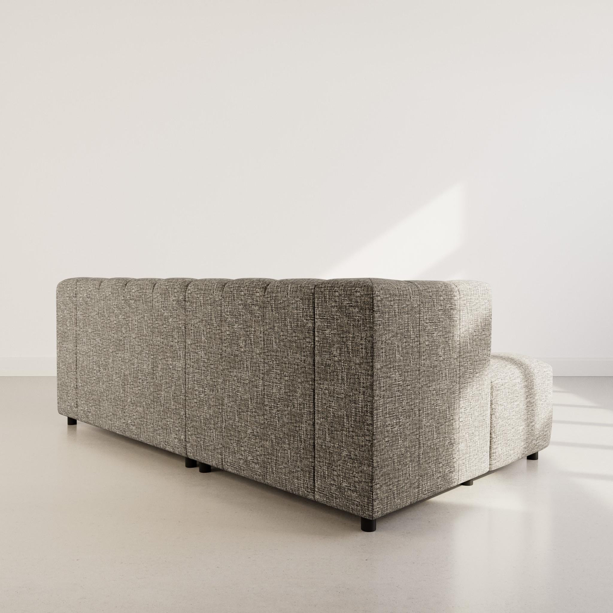 Voir la diapositive 5 : LISA DESIGN Curtis - canapé d'angle gauche 4 places avec accoudoir en tissu texturé