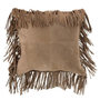 Voir la diapositive 1 : Paris Prix Coussin à Franges  Cuir  45cm Beige