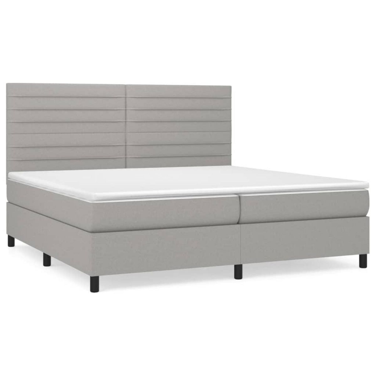 VIDAXL Sommier a lattes de lit avec matelas Gris clair 200x200cm Tissu