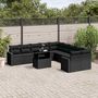 Voir la diapositive 1 : VIDAXL Salon de jardin 11 pcs avec coussins noir resine tressee