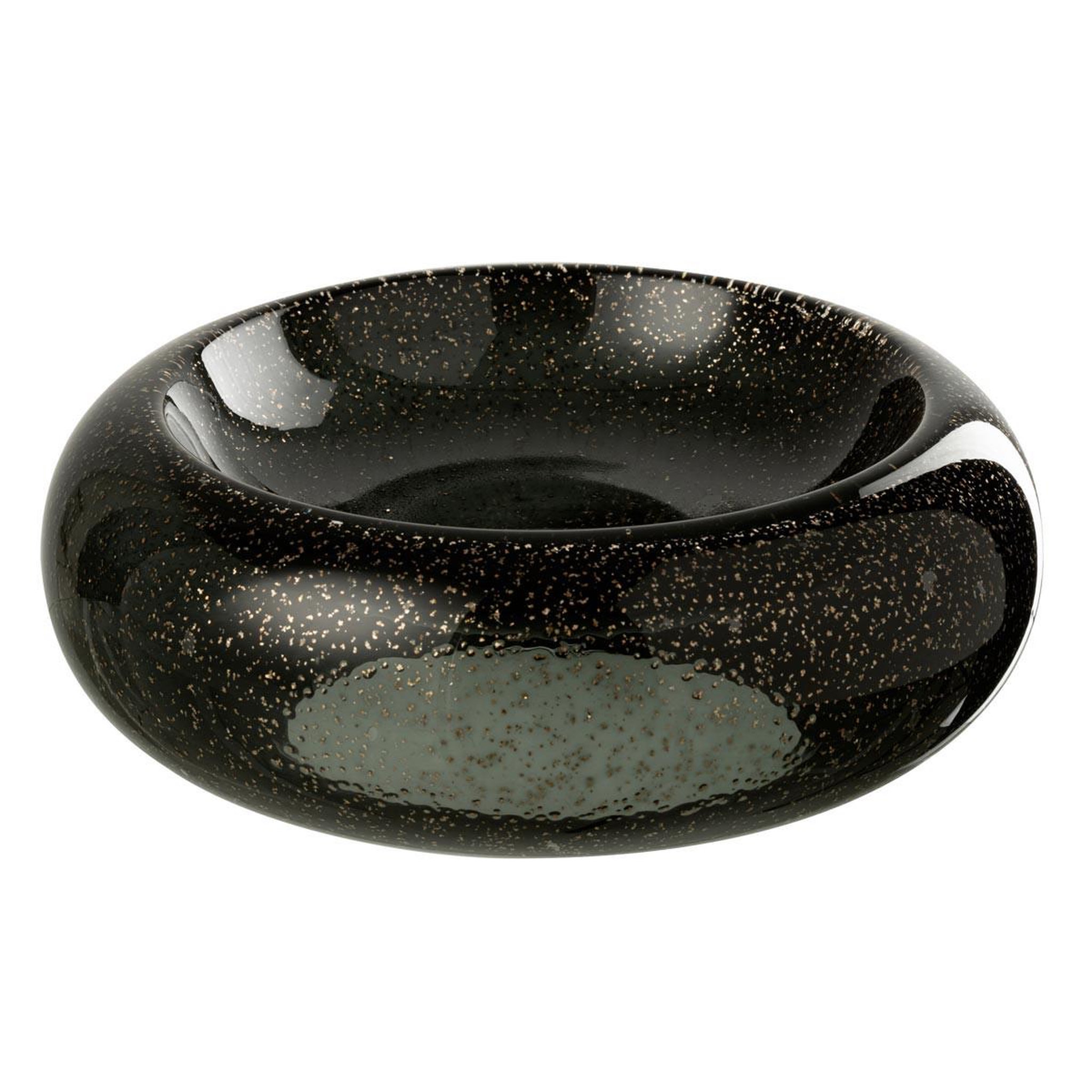 J-LINE Coupelle déco en verre  carol  33cm noir