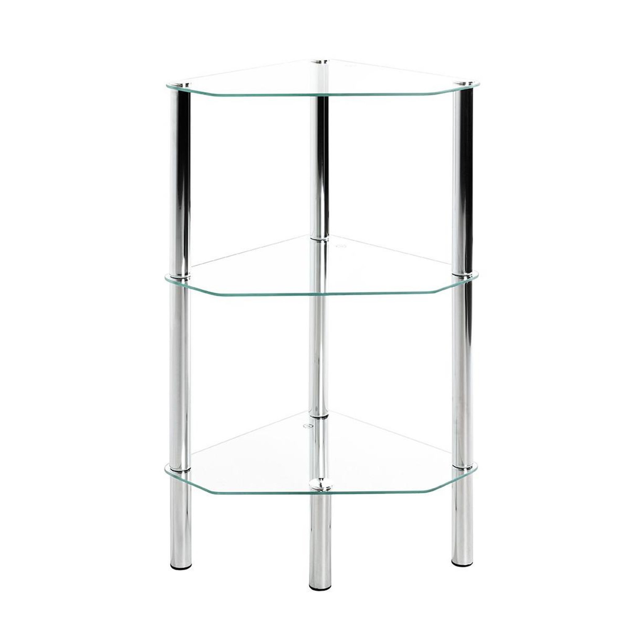 Voir la diapositive 3 : Paris Prix Étagère d'angle en verre  eliot  77cm transparent