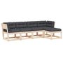 Voir la diapositive 2 : VIDAXL Salon de jardin 5 pcs avec coussins bois de pin massif