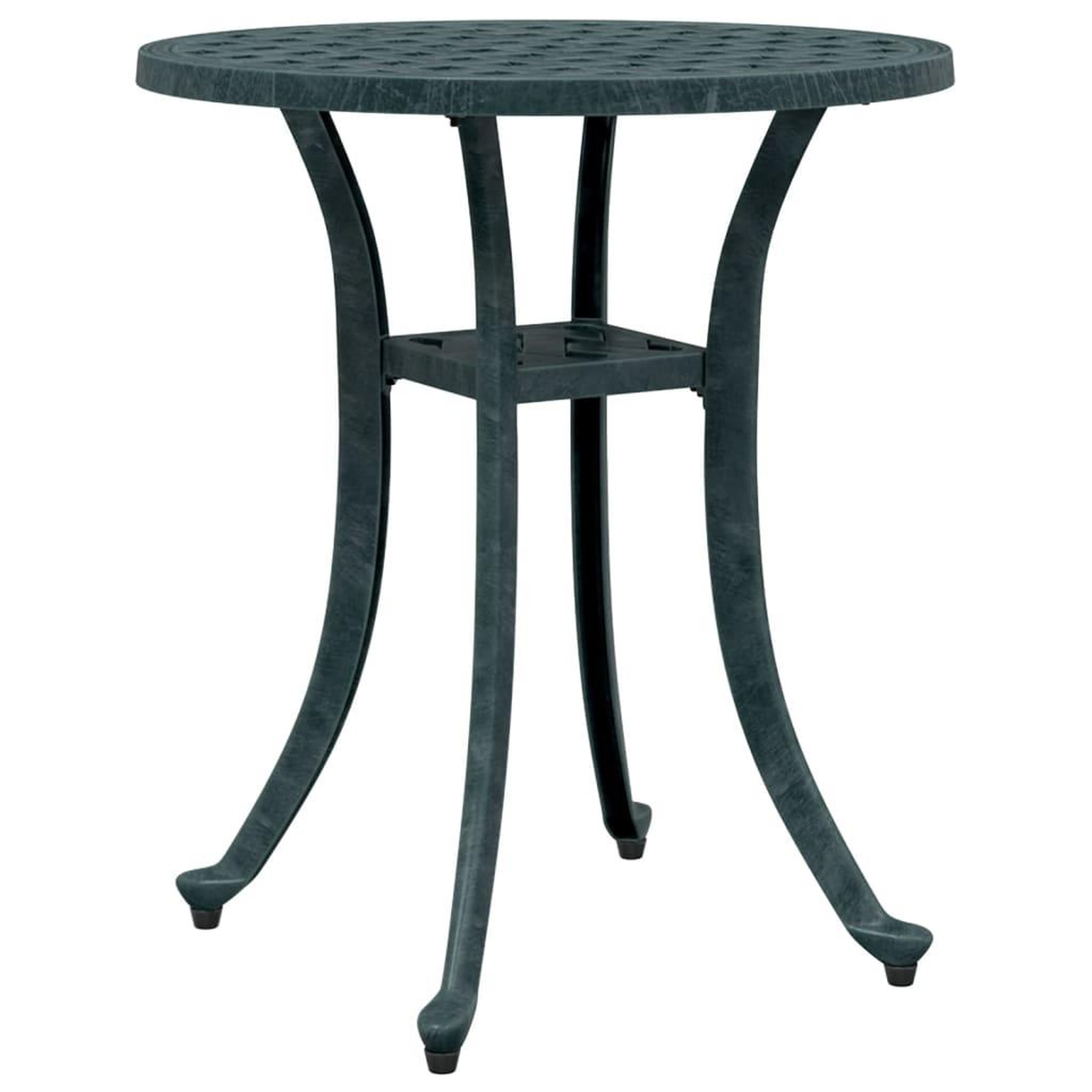 Voir la diapositive 2 : VIDAXL Table de jardin vert Ø48x53 cm aluminium coule