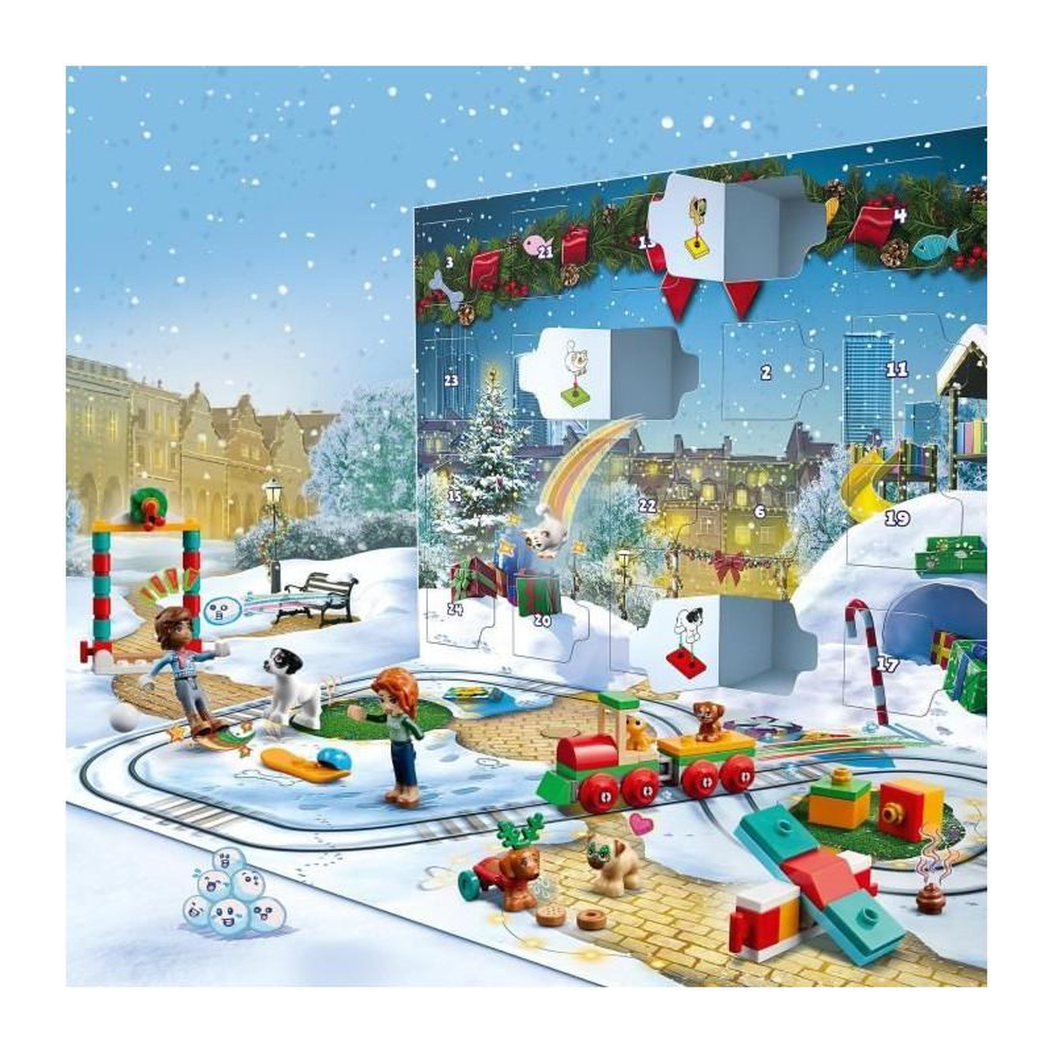 Voir la diapositive 4 : LEGO LEGO Friends 41758 Le Calendrier de l'Avent 2023, avec 24 Cadeaux dont 8 Figurines d'Animaux, 2 Mini-Poupées, Cadeau Noël