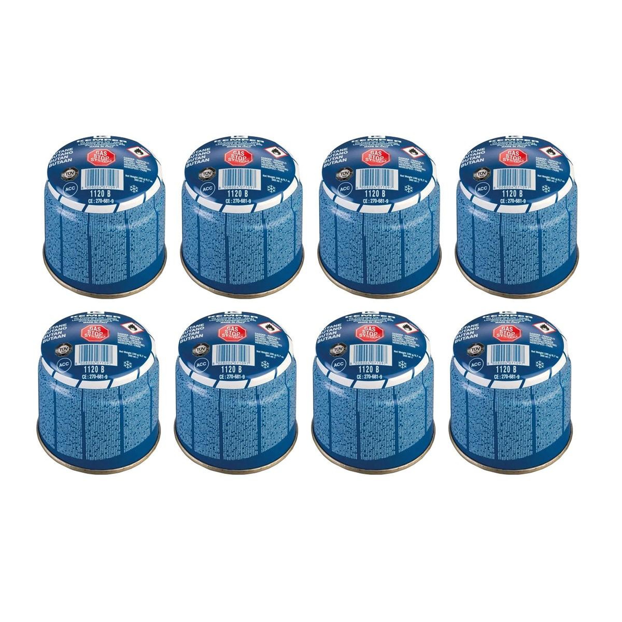 Kemper Pack de 8 cartouches de gaz 190g perçable butane pour réchaud gaz kemper
