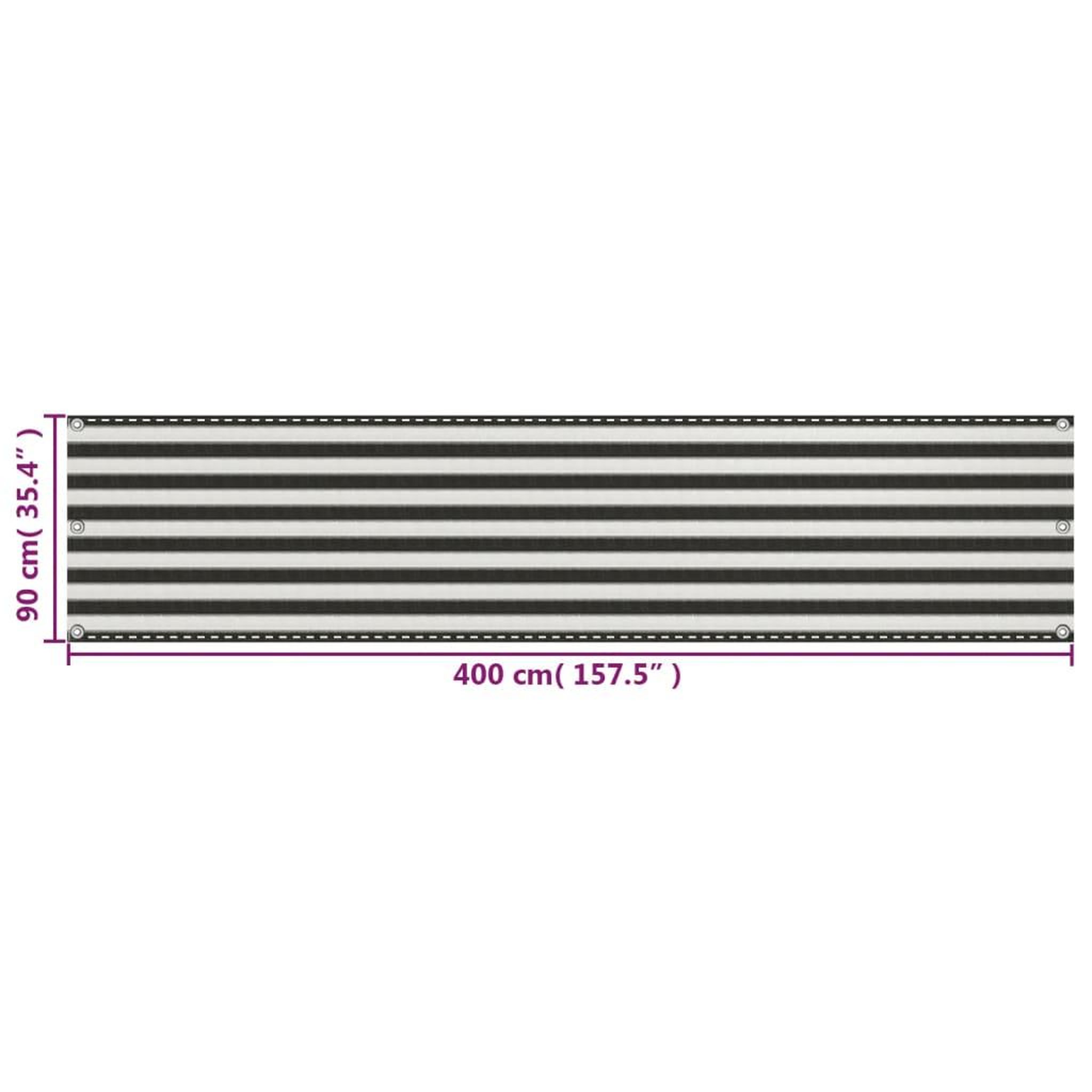 Voir la diapositive 6 : VIDAXL Ecran de balcon en PEHD 90x400 cm Anthracite et blanc