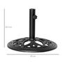 Voir la diapositive 3 : OUTSUNNY Pied de parasol design rosace aspect fer forgé poids net 11,5 Kg dia. 45 cm fonte noir