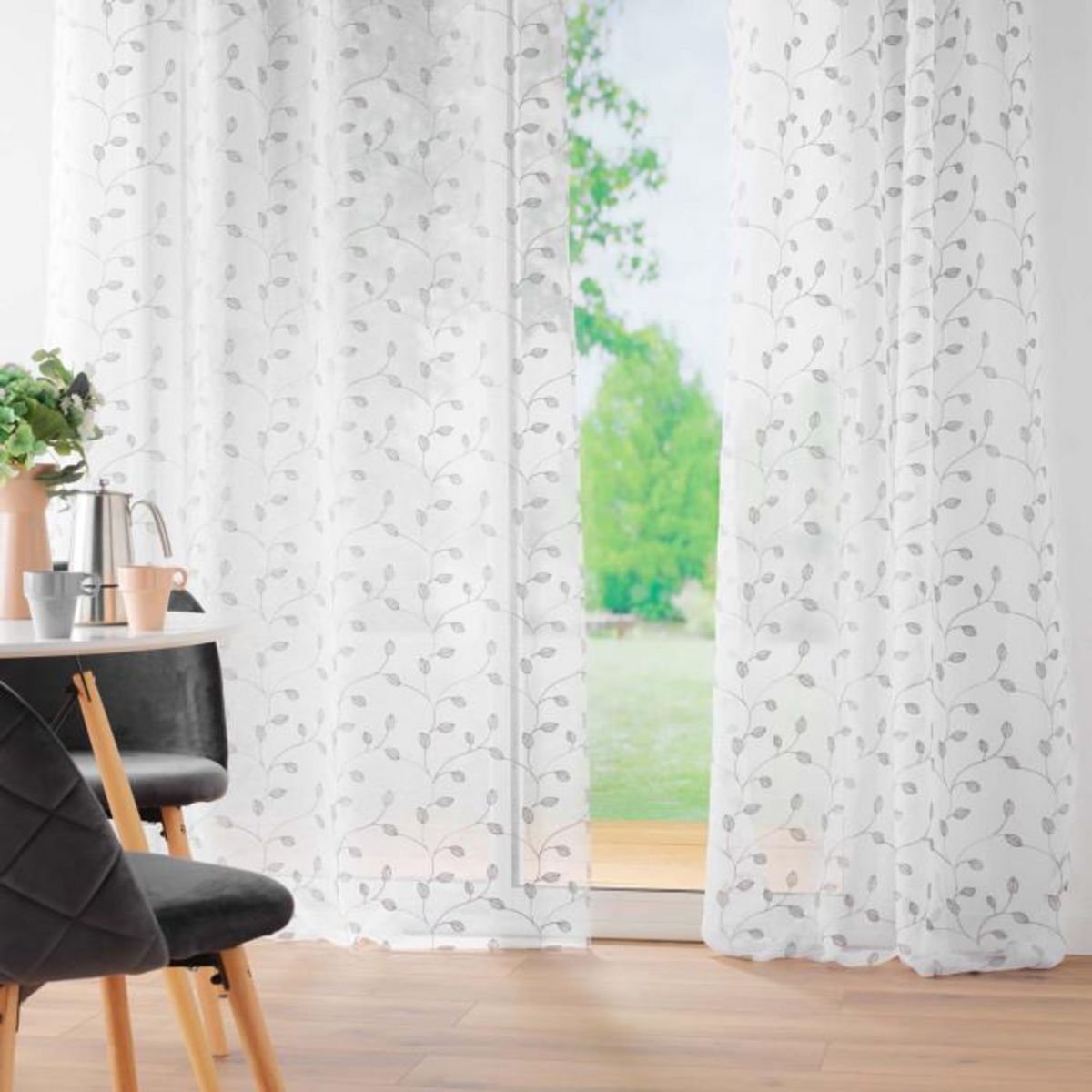 Paris Prix Rideau Voilage à Œillets  Edna  140x240cm Argent