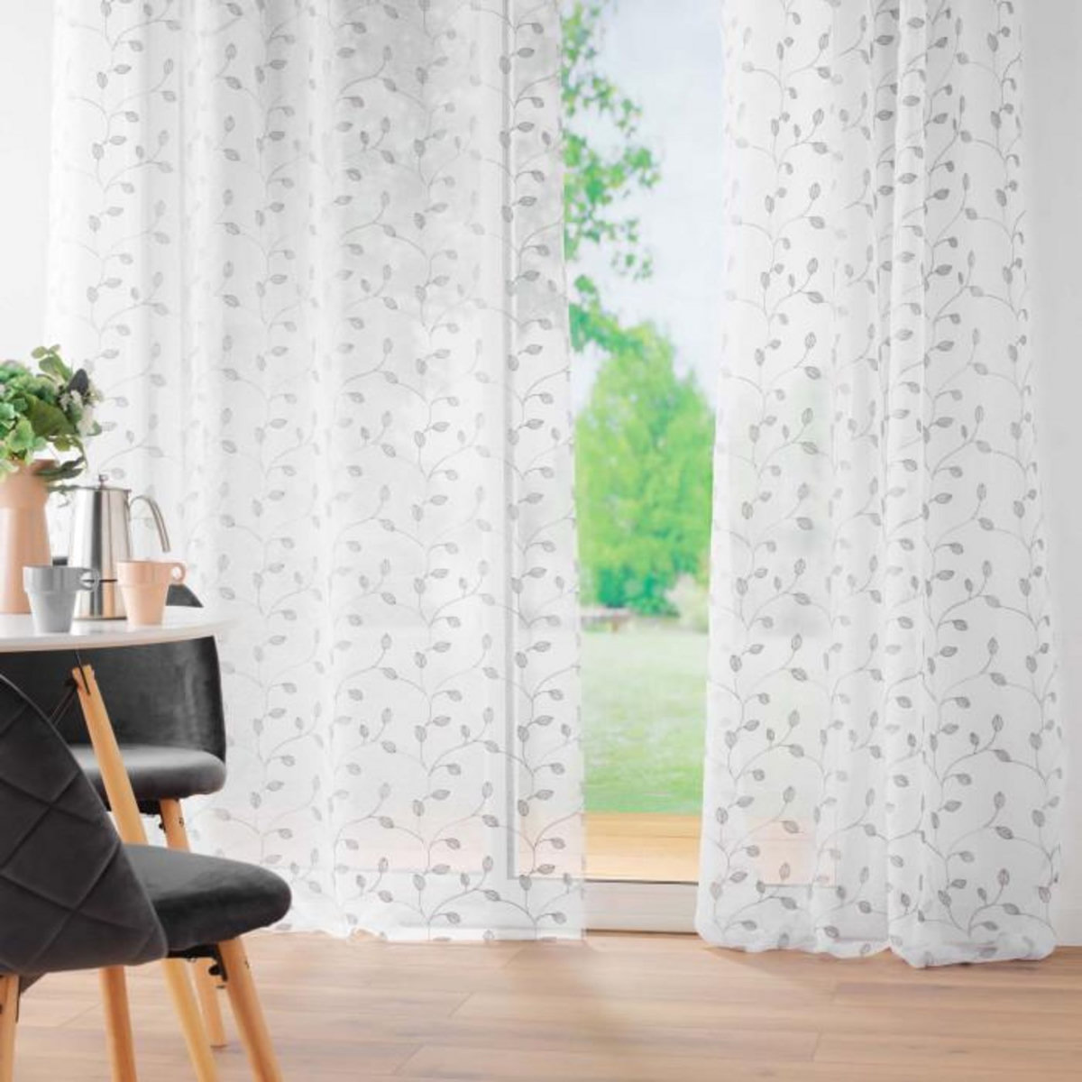 Paris Prix Rideau Voilage à Œillets  Edna  140x240cm Argent