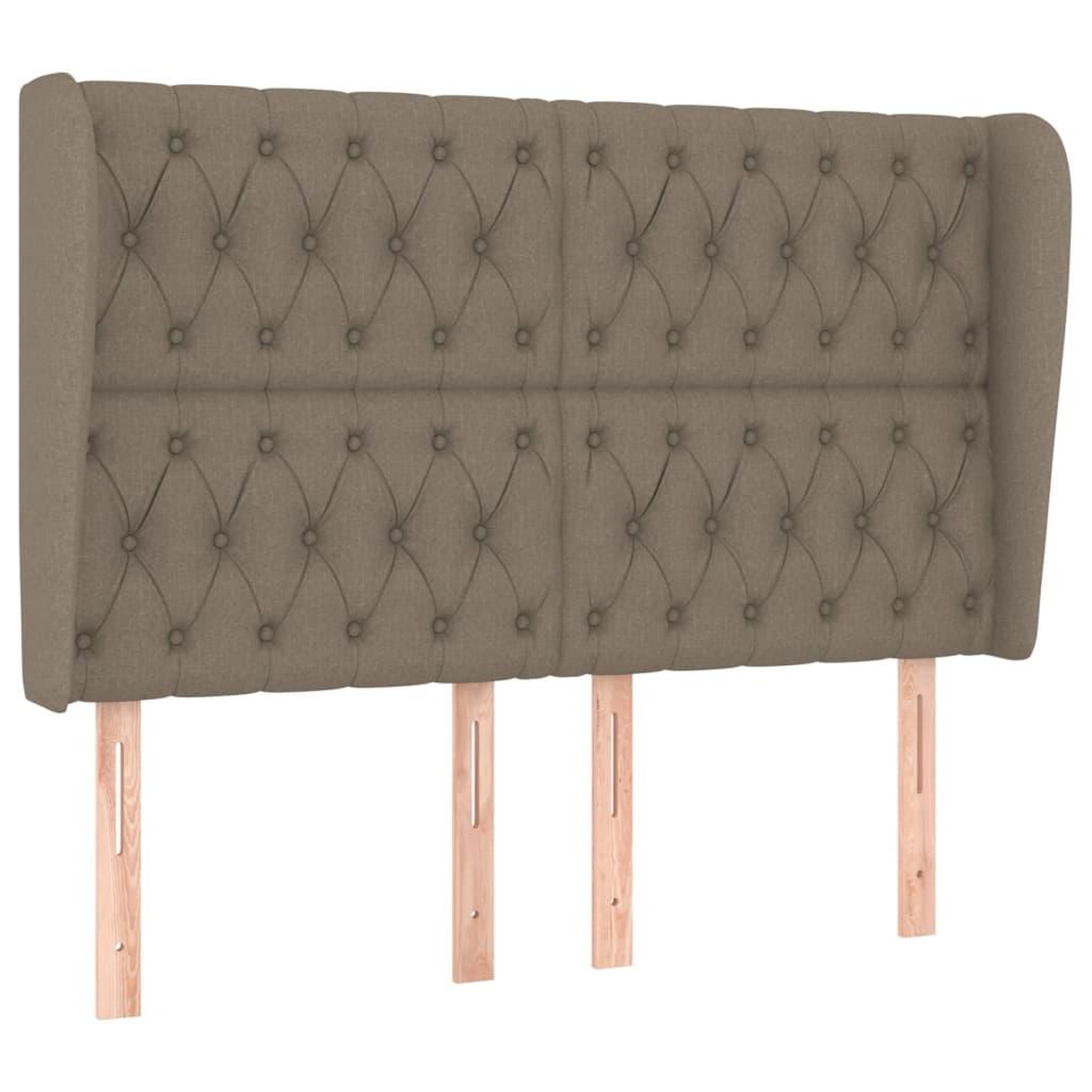 Voir la diapositive 2 : VIDAXL Tete de lit avec oreilles taupe 147x23x118/128 cm tissu