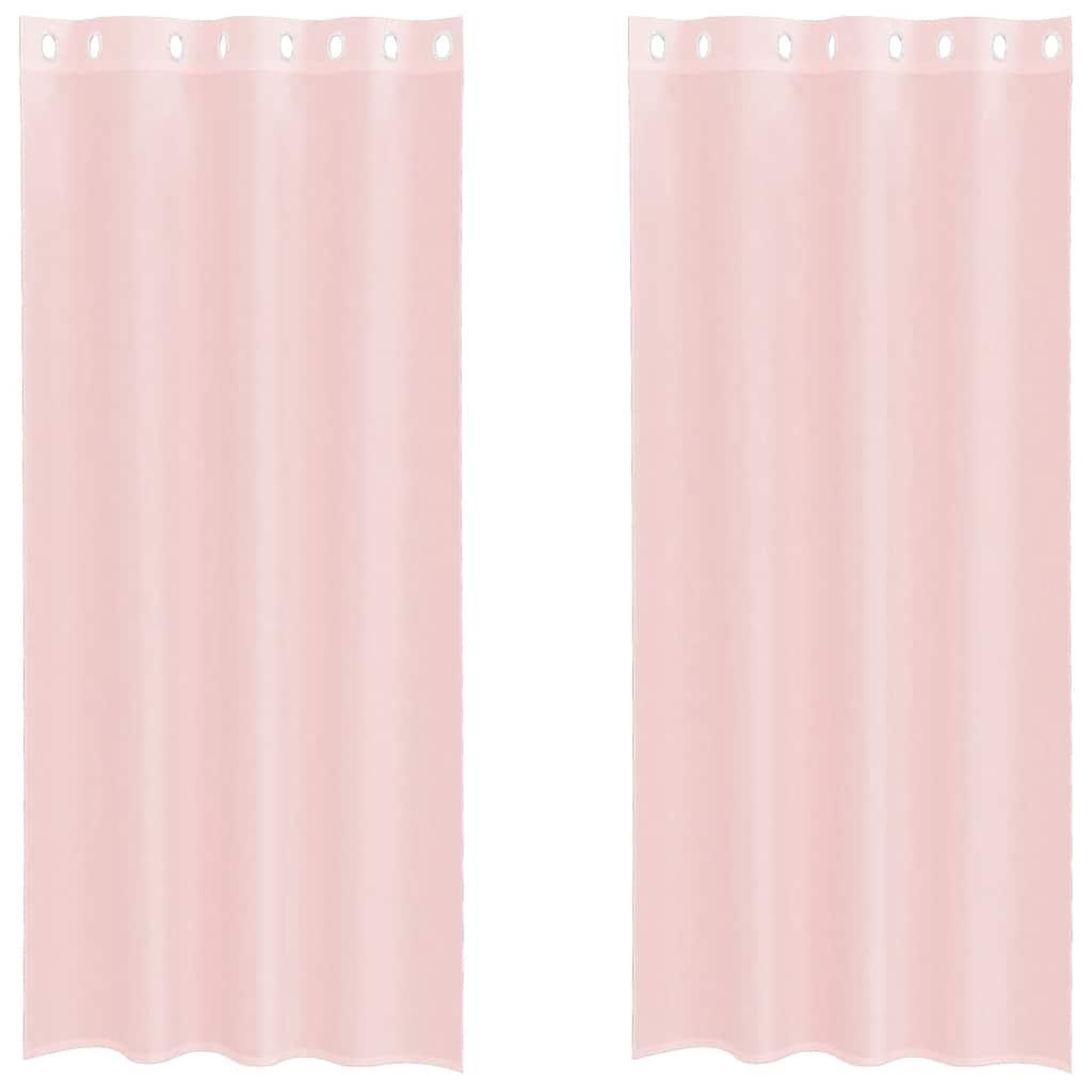 Voir la diapositive 2 : VIDAXL Rideaux en voile avec œillets 2 pcs rose clair 140x245 cm