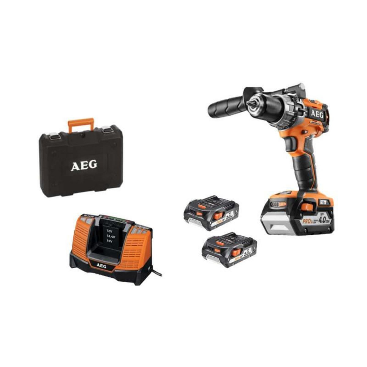 AEG Perceuse compacte brushless AEG 18 V - 3 batteries - chargeur BSB18C2BLLI-X03C