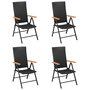 Voir la diapositive 1 : VIDAXL Chaises de jardin lot de 4 Resine tressee Noir