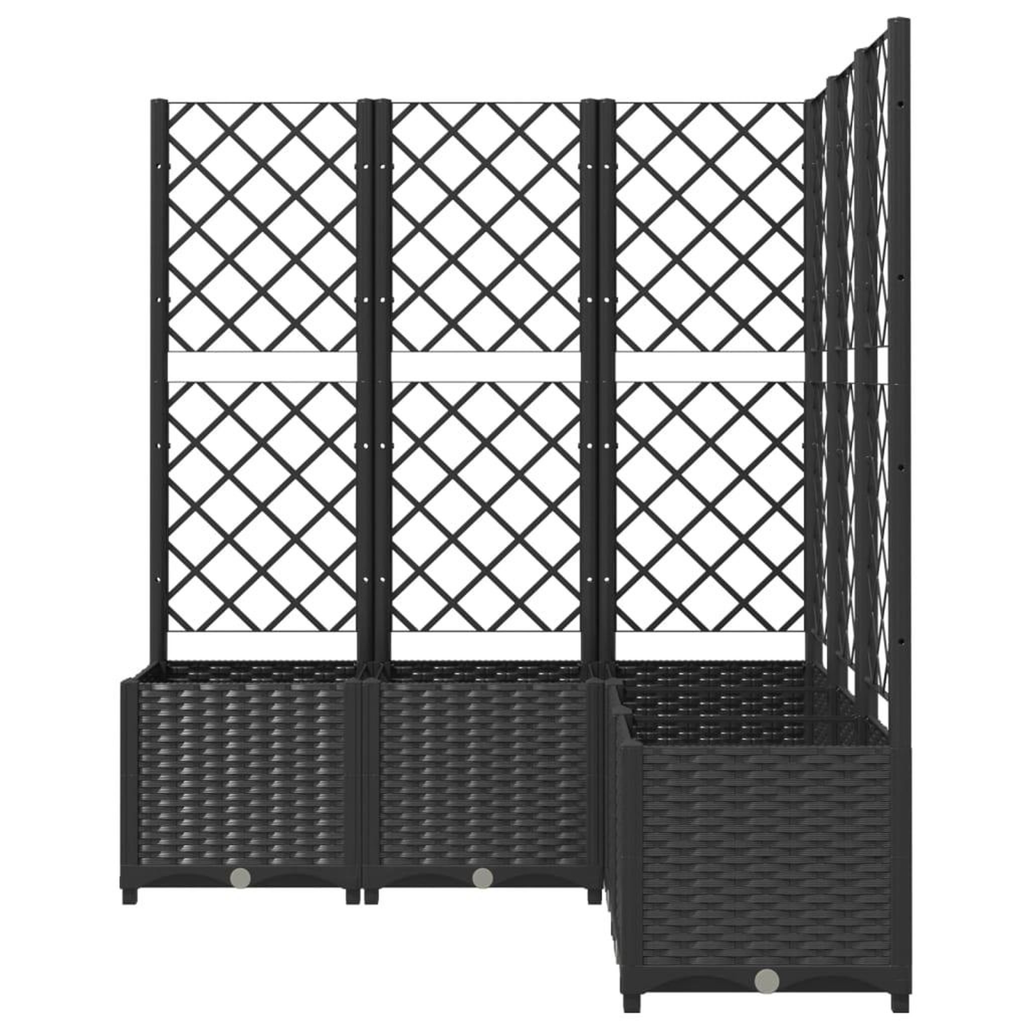 Voir la diapositive 4 : VIDAXL Jardiniere avec treillis Noir 120x120x136 cm PP