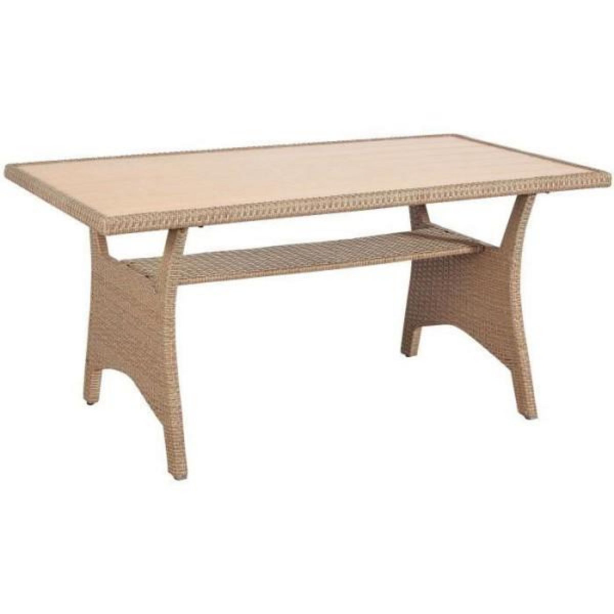 MARKET24 Salon de jardin KAPAS - 5 personnes - Acier et résine tressée - Beige