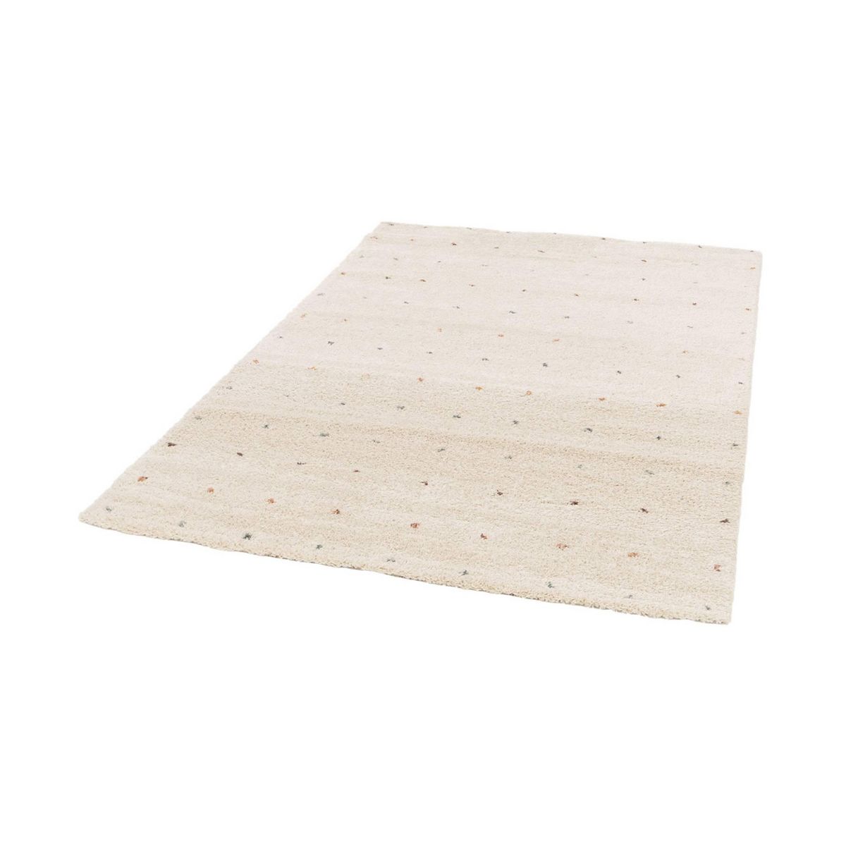 SWEEEK Tapis enfant à petits pois, tapis intérieur crème et multicolore, poils longs shaggy
