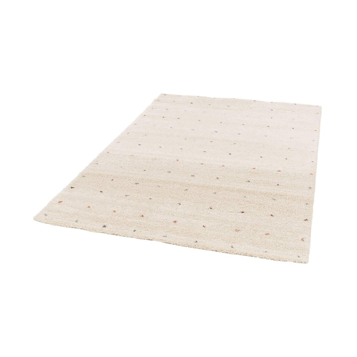 SWEEEK Tapis enfant à petits pois, tapis intérieur crème et multicolore, poils longs shaggy