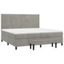 Voir la diapositive 3 : VIDAXL Sommier a lattes de lit et matelas Gris clair 200x200cm Velours
