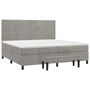 Voir la diapositive 3 : VIDAXL Sommier a lattes de lit et matelas Gris clair 200x200cm Velours