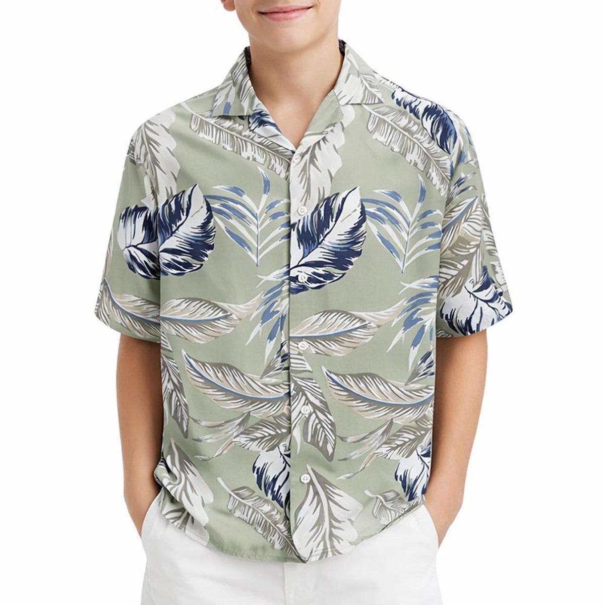 Jack & Jones Chemisette Kaki/Marine Garçon Jack & Jones Resort Floral