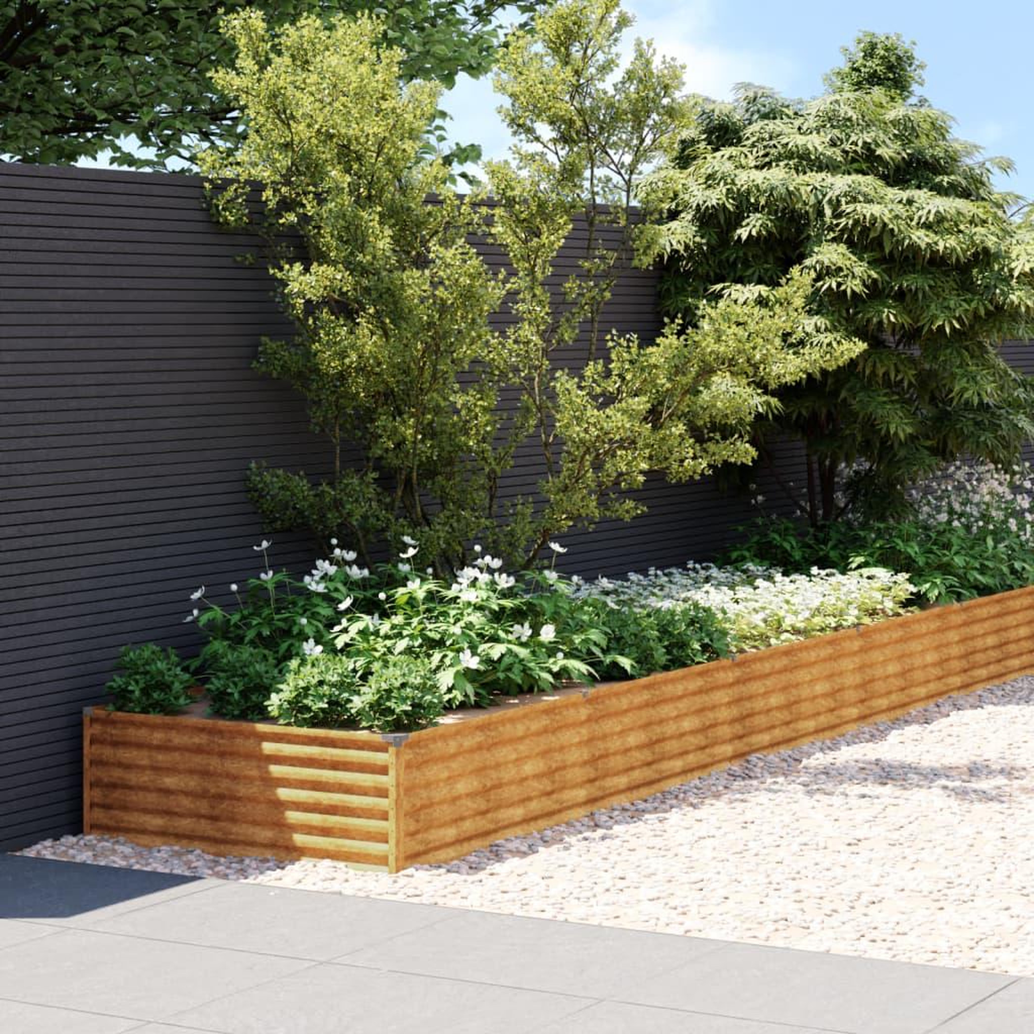 VIDAXL Lit sureleve de jardin 579 x 100 x 36 cm acier corten