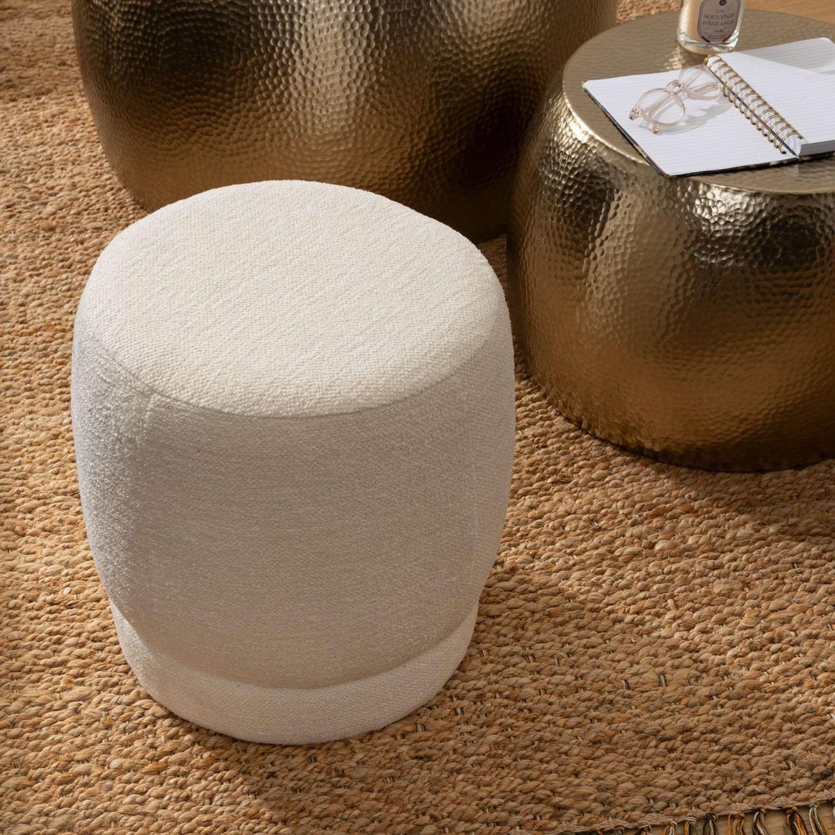 ATMOSPHERA Pouf en bouclette AMEA