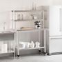 Voir la diapositive 3 : VIDAXL Table de travail de cuisine avec etagere 110x55x150 cm inox