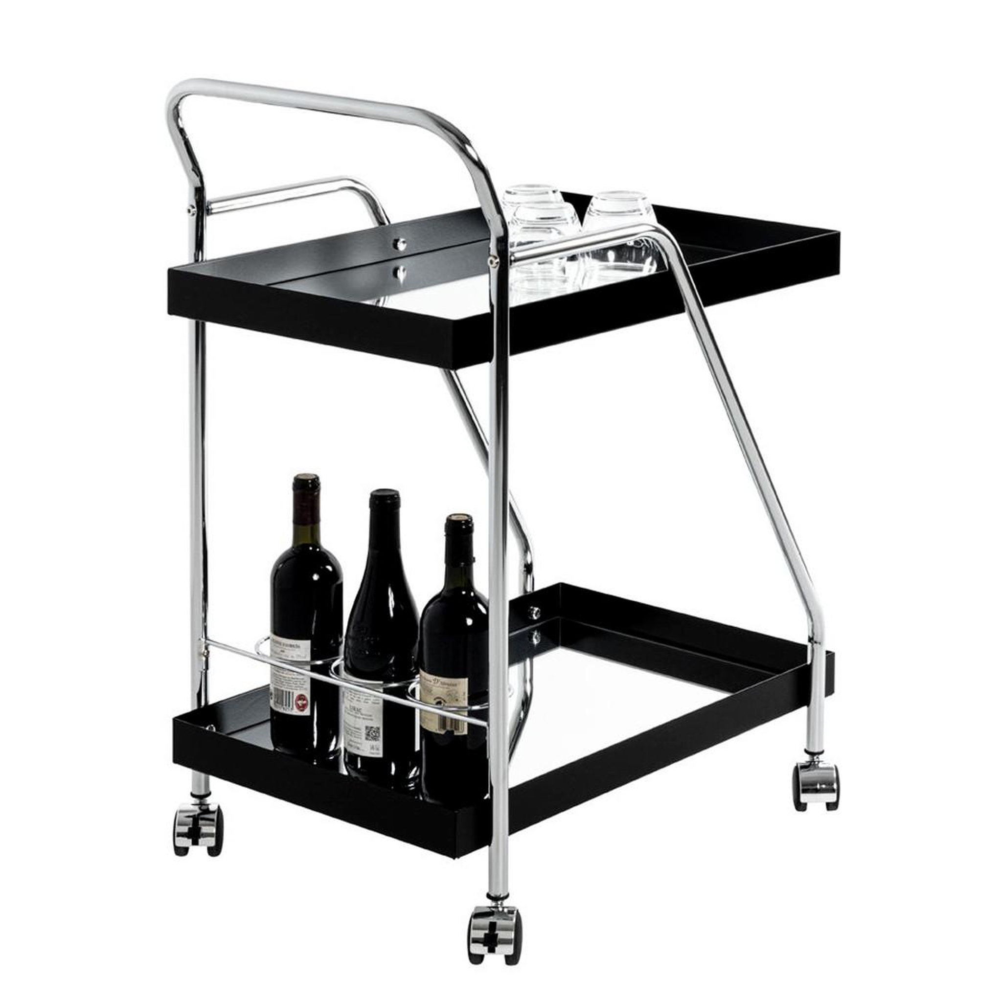 Voir la diapositive 3 : Paris Prix Desserte 2 niveaux  porte-bouteilles  83cm noir