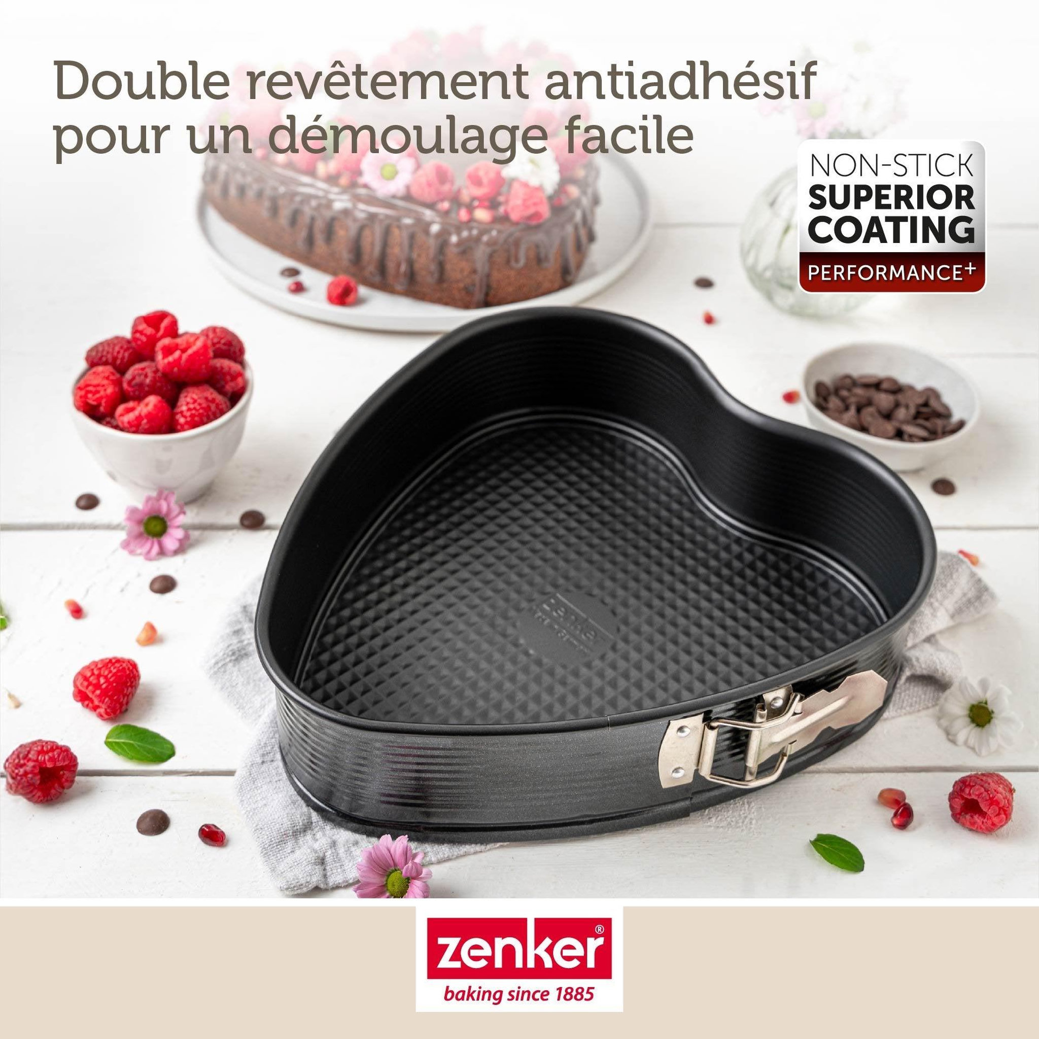 Voir la diapositive 6 : ZENKER Moule à charnière en forme de cœur 24 x 28 x 7 cm zenker perfectback+