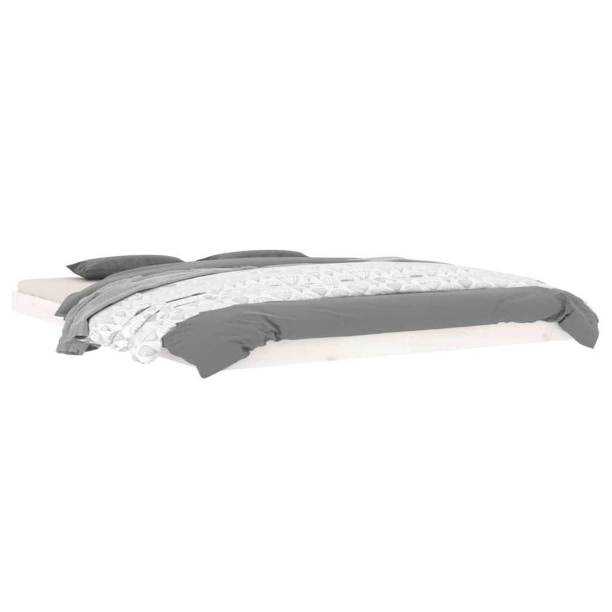 VIDAXL Cadre de lit sans matelas blanc 160x200 cm bois de pin massif