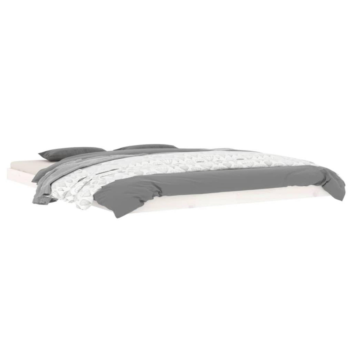 VIDAXL Cadre de lit sans matelas blanc 160x200 cm bois de pin massif