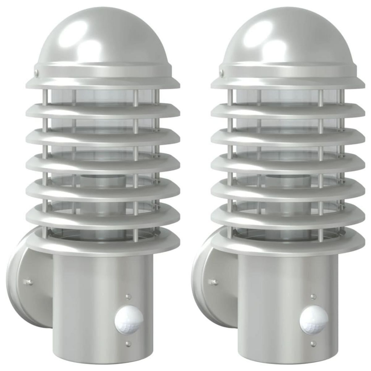 VIDAXL Appliques murales d'exterieur et capteurs 2pcs acier inoxydable