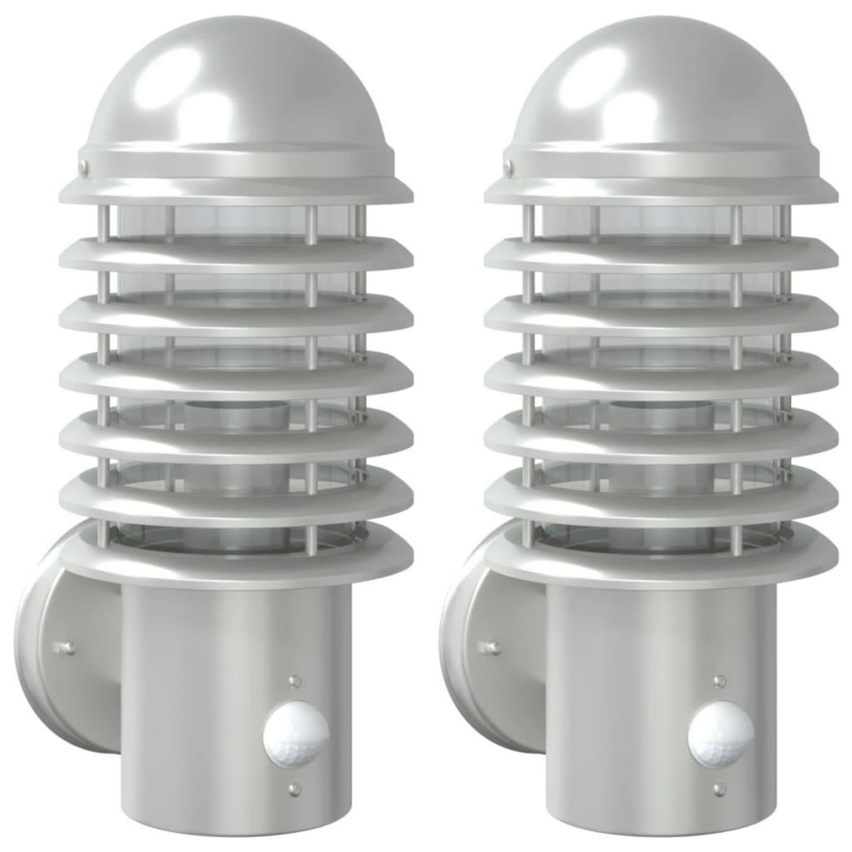 VIDAXL Appliques murales d'exterieur et capteurs 2pcs acier inoxydable