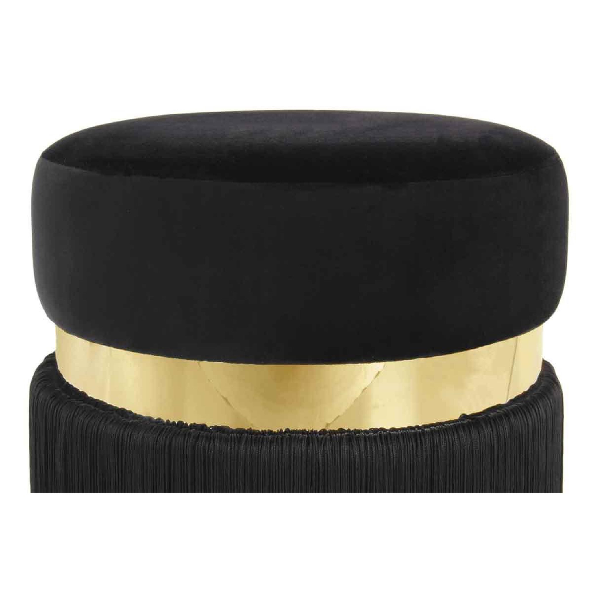 Voir la diapositive 4 : Paris Prix Pouf rond bicolore  rebecca  45cm noir & or