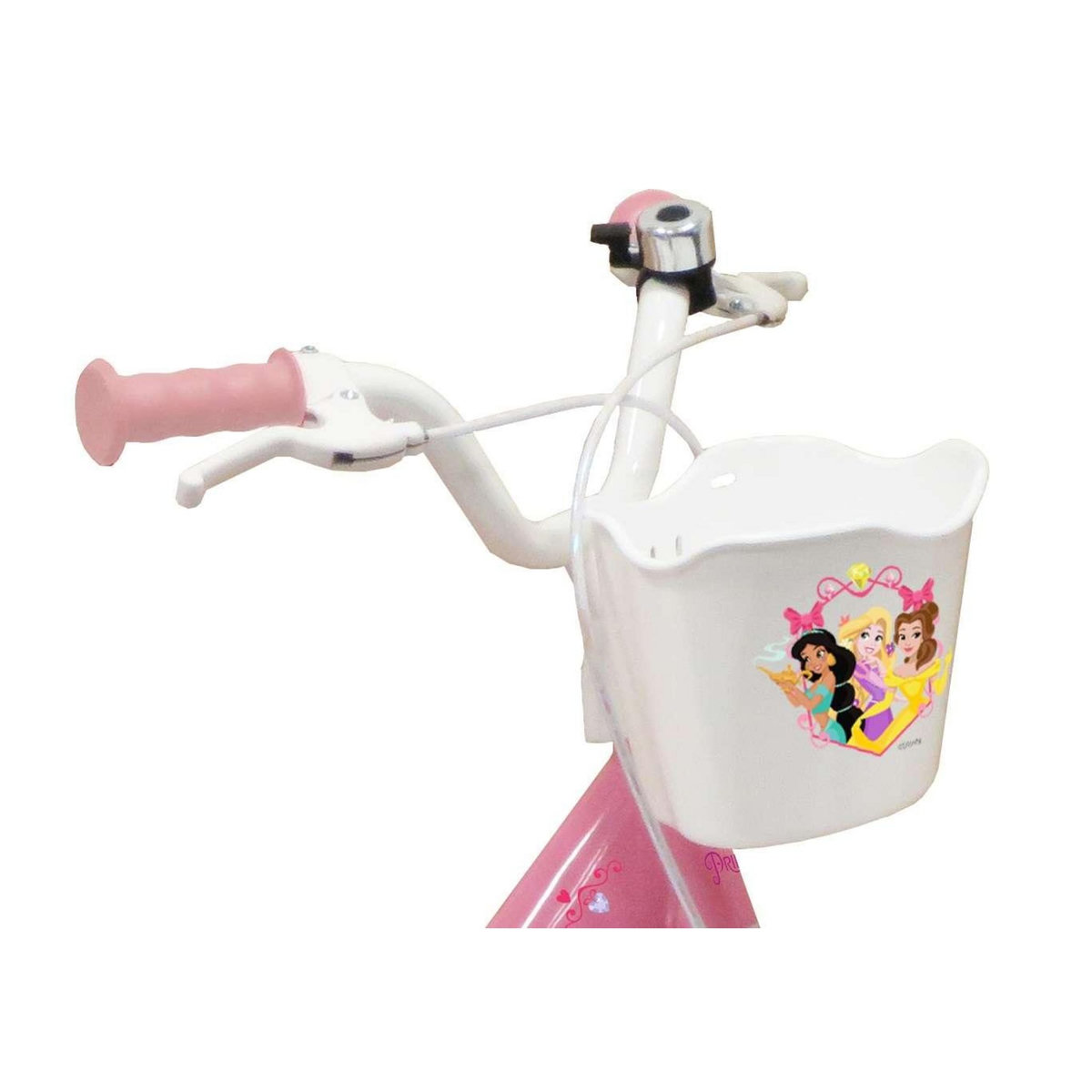 Disney Princesse Vélo enfant - Modèle 16'' Princesse de Disney pour enfant de 105/120 cm avec stabilisateurs - Panier avant - Porte poupée arrière - 2 freins
