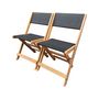 Voir la diapositive 1 : Habitat et Jardin Chaise pliante en bois exotique  Seoul  - Maple - Noir - Lot de 2