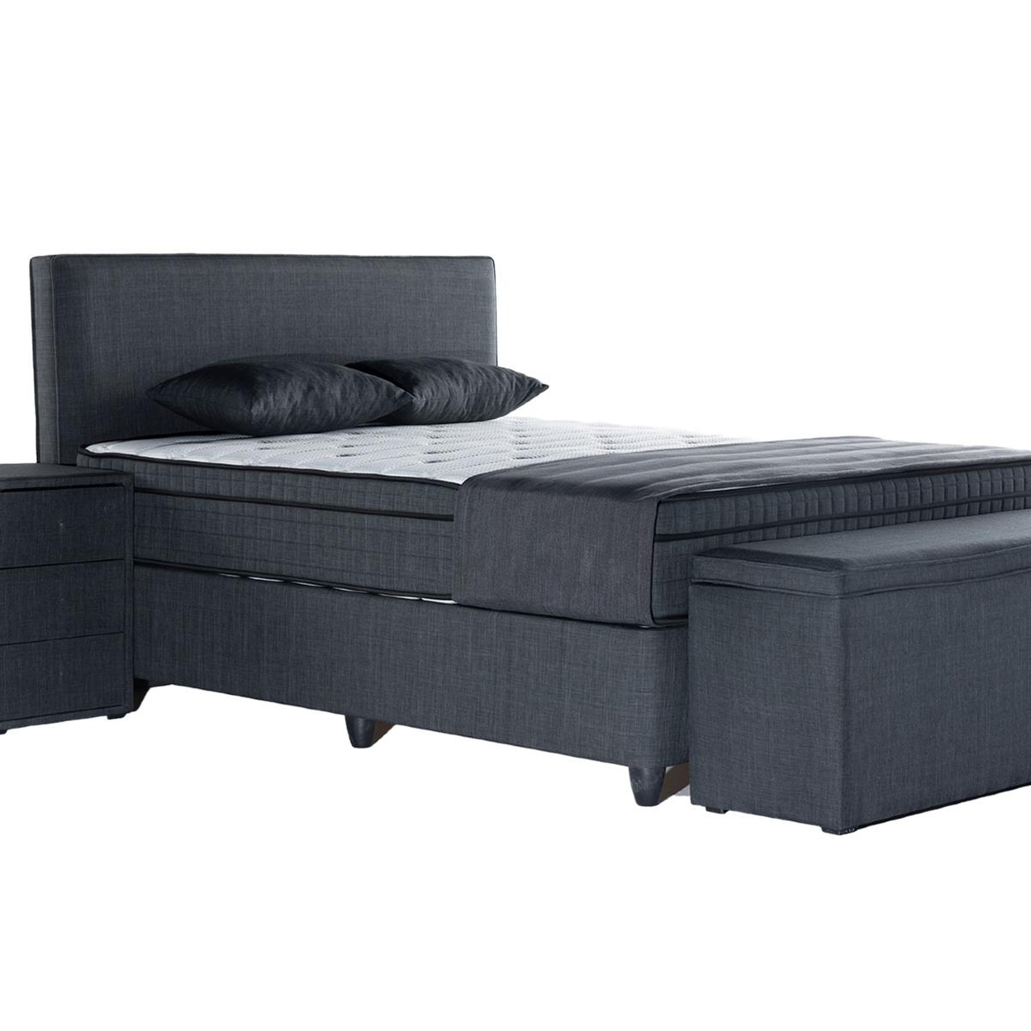 Voir la diapositive 6 : JLC KREATION Lit coffre 140cm en tissu + matelas + surmatelas alessandro