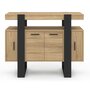 Voir la diapositive 3 : ID MARKET Buffet 100 cm PHOENIX 4 portes bois et noir