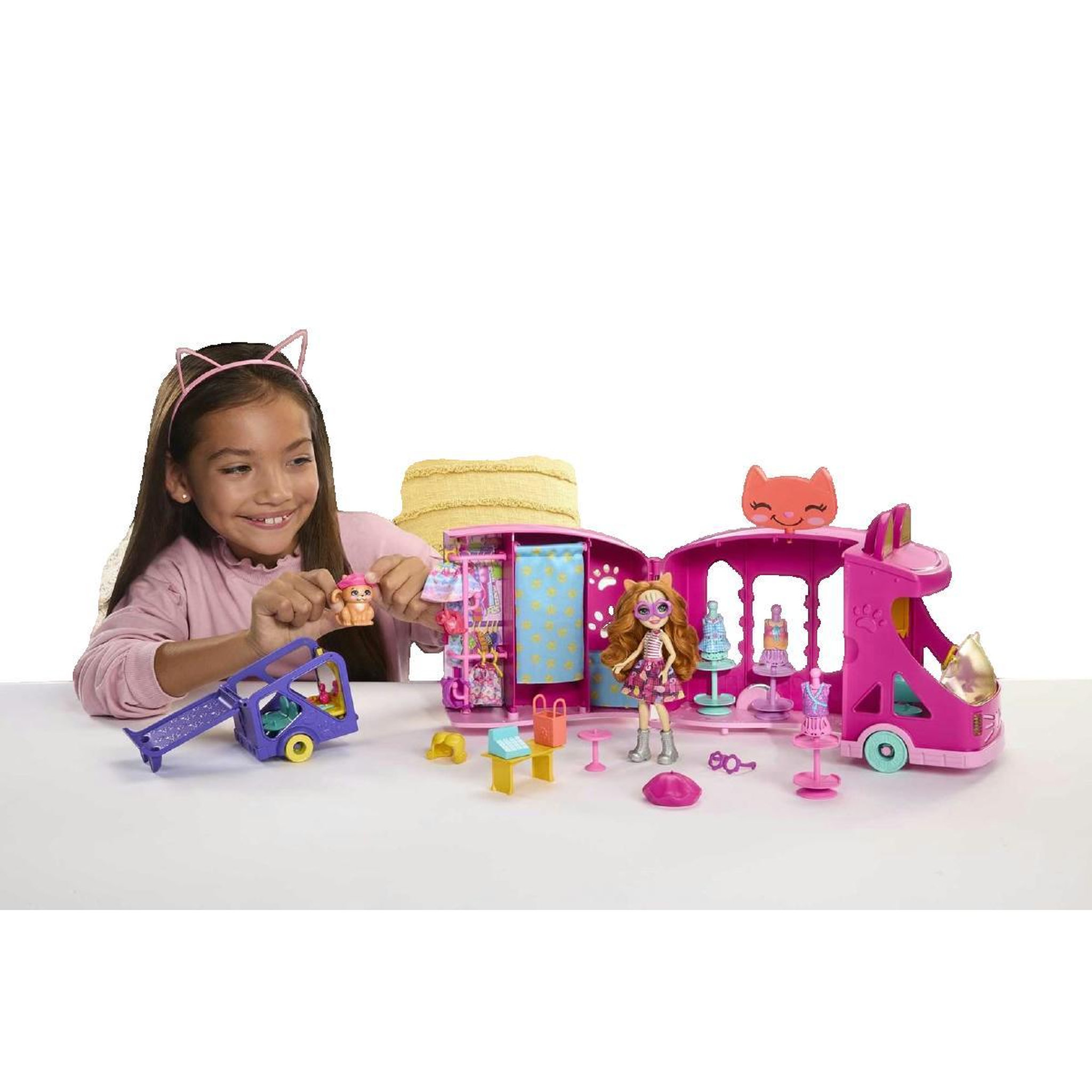 Voir la diapositive 2 : MATTEL Camion de mode Enchantimals Mattel avec accessoires
