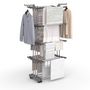 Voir la diapositive 5 : ID MARKET Séchoir à linge vertical pliable et extensible 4 niveaux MAXI capacité 50M inox et gris
