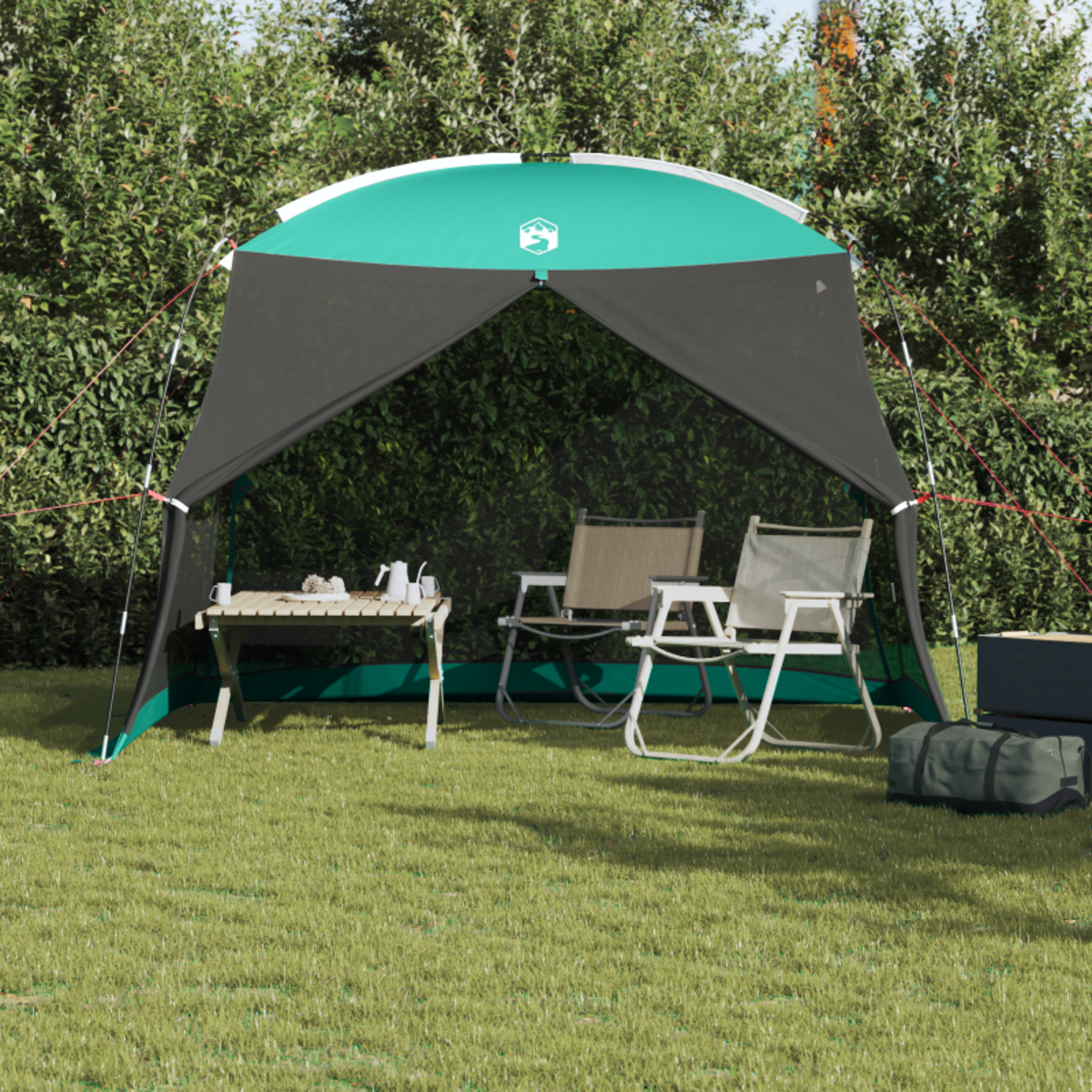 VIDAXL Filet anti moustiques de camping avec porte vert pour 4 personnes imperméable