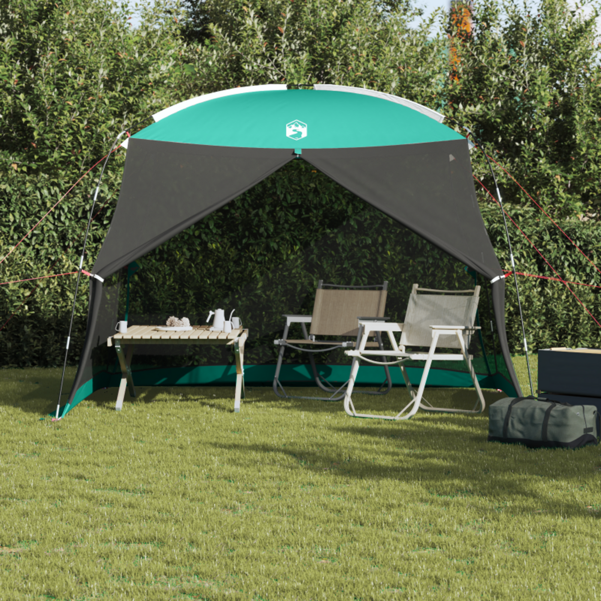 VIDAXL Filet anti moustiques de camping avec porte vert pour 4 personnes imperméable