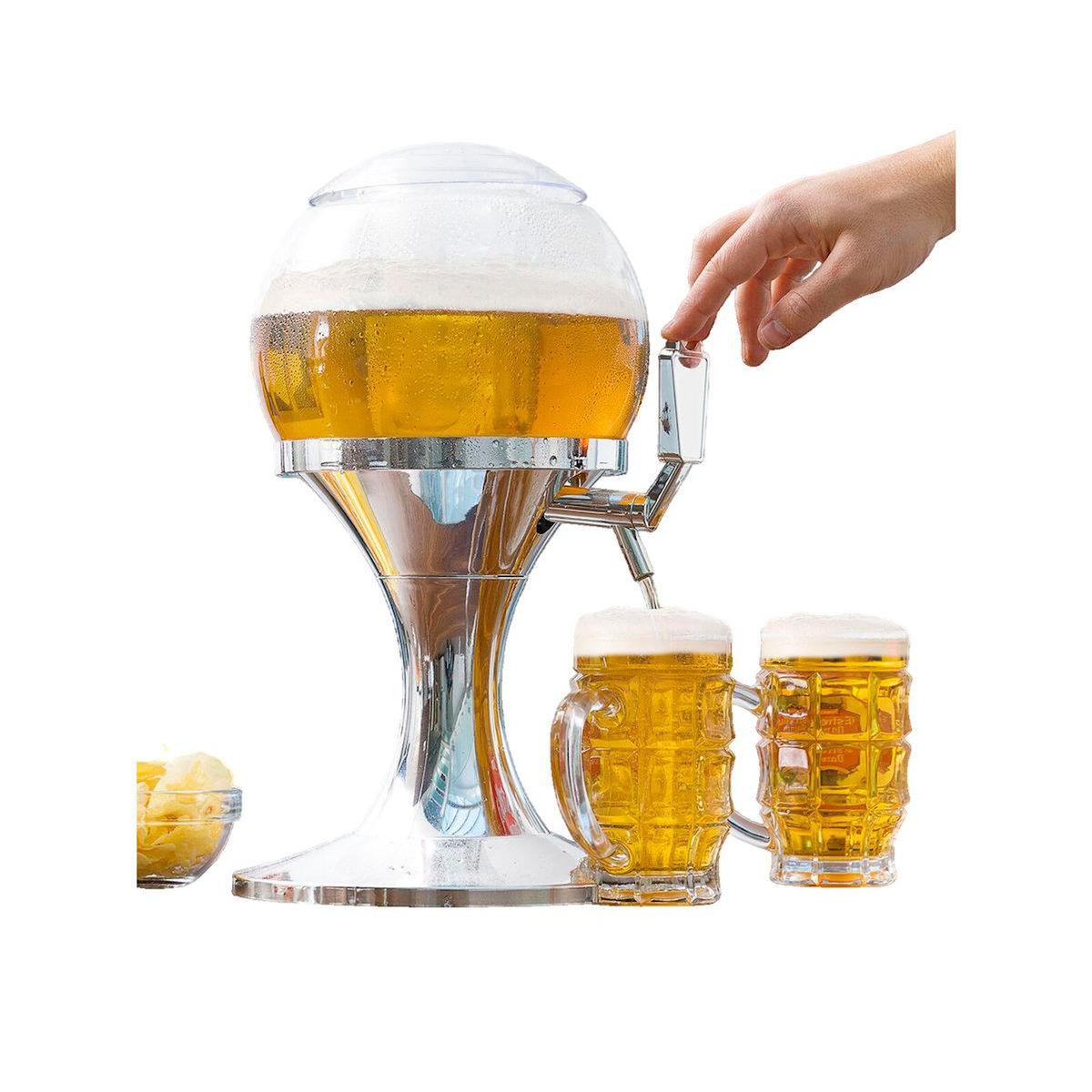 INNOVAGOODS Distributeur de bière Innovagoods Ball réfrigérant transparent et argenté
