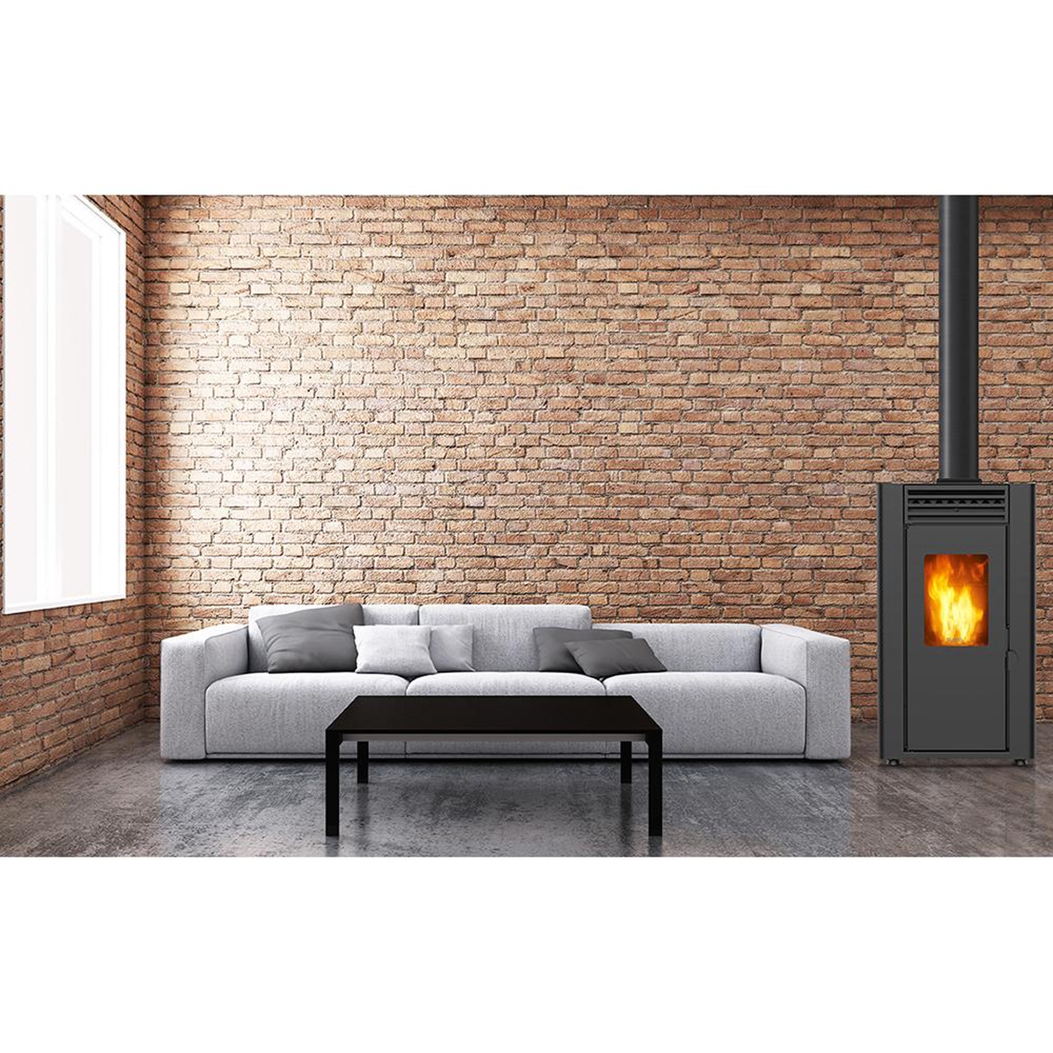 Voir la diapositive 4 : Supra Poêle à granulés de bois 11.9kw noir - orphee 12 noir