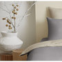 Voir la diapositive 4 : COTON PUR Pack complet 4 pièces Taupe/Lin réversible housse de couette pour lit 90 x 190 cm
